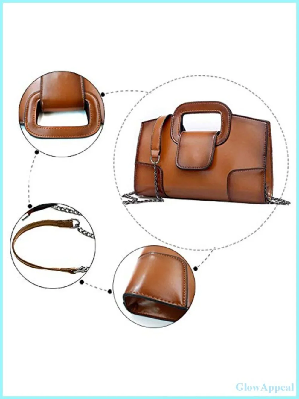 Women's Vintage Flap Satchel Handbag PU Leather Clutch Purse Shoulder Bag